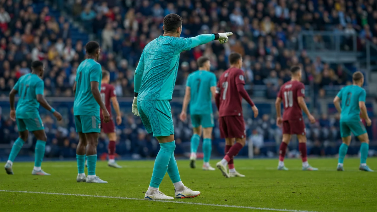 Spelmoment från en fotbollsmatch i Champions League.